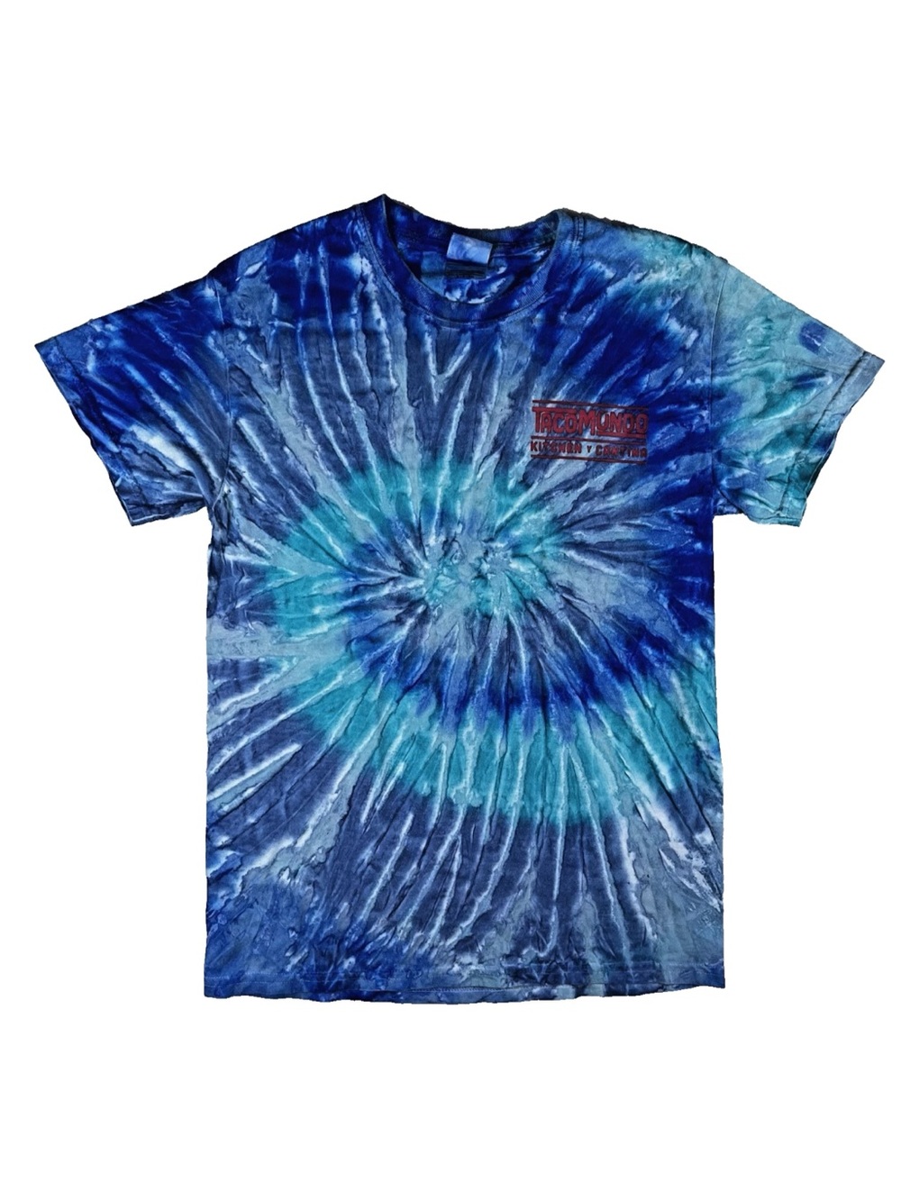 Taco Mundo Blue Small Tie-dye Shirt Skeletons Heart Dios De Los Muertos Mexican